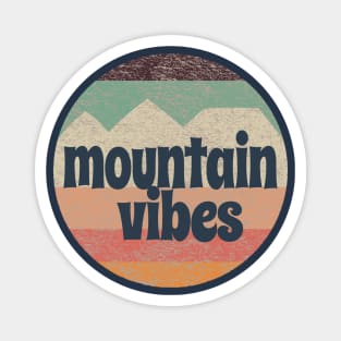 Mountain Vibes Retro Striped Texture Magnet